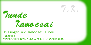 tunde kamocsai business card